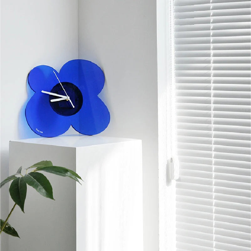 Blooming Elegance Silent Acrylic Wall Clock — 11.8" × 11.8" × 2" (Acrylic)
