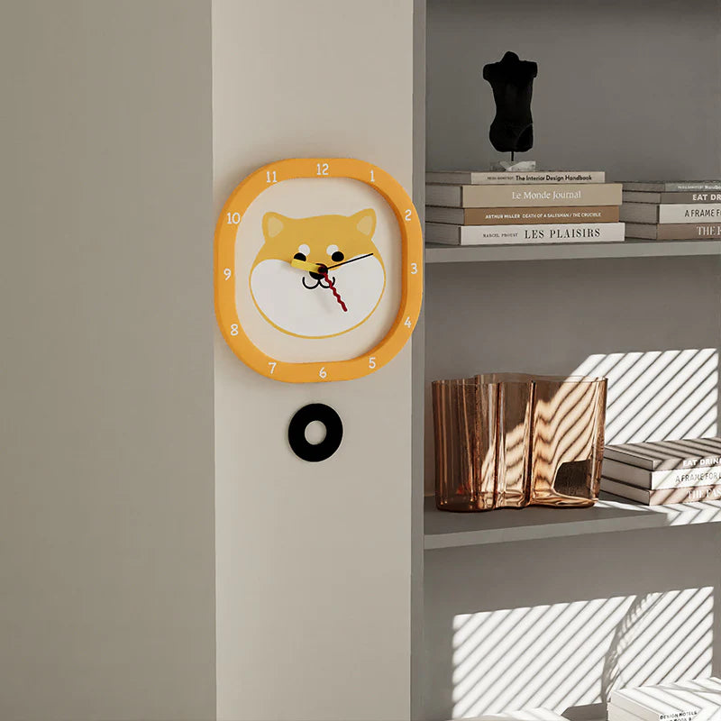 Woof Time — Silent Pendulum Clock for Kids (Dog Design) 30cm