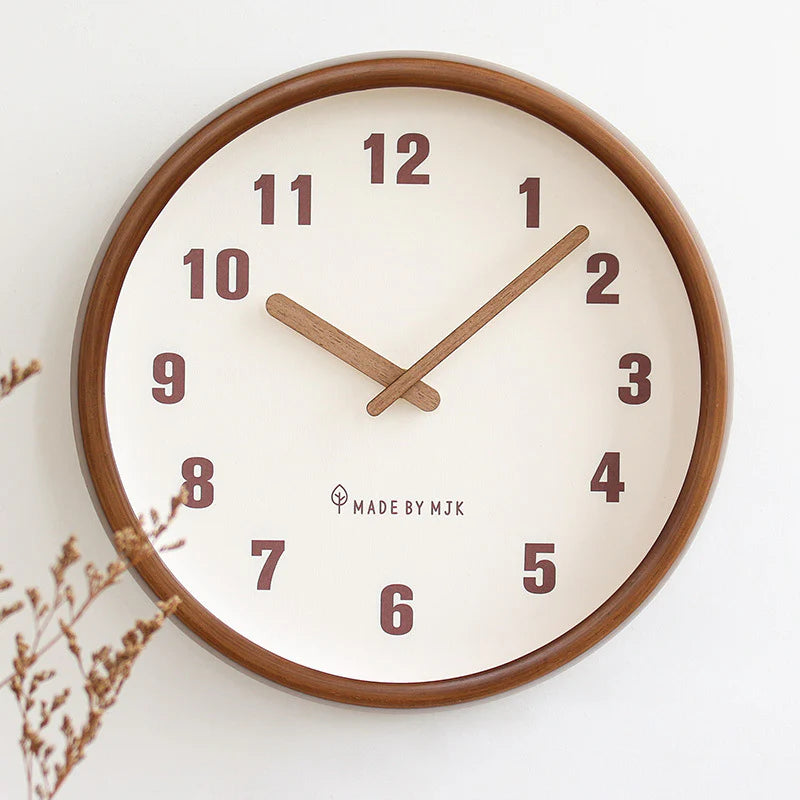 Nordic Whisper: Natural Wood Silent Wall Clock (12")