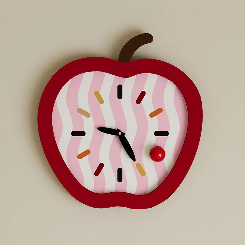 Apple-icious Silent Kids Wall Clock — 14.6" (MDF)