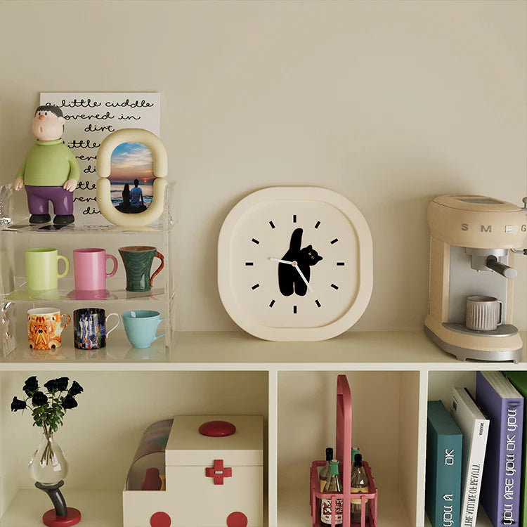 Black Cat Kids Silent Pendulum Clock — 11.8"
