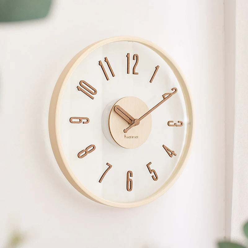 Modern Fusion: Wood & Acrylic Silent Wall Clock (12")