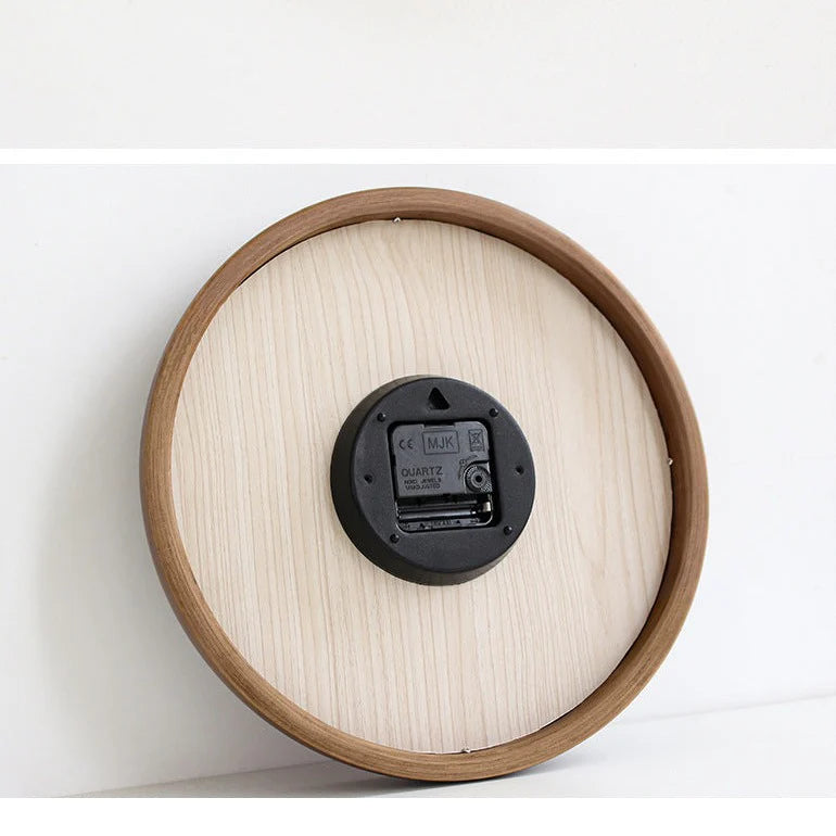 Nordic Whisper: Natural Wood Silent Wall Clock (12")
