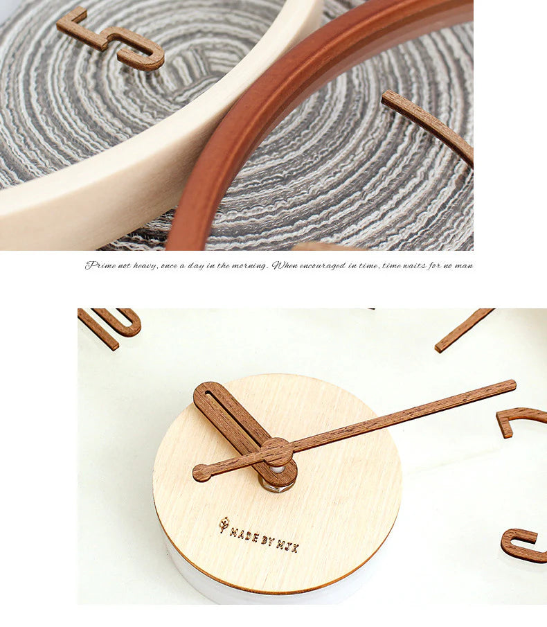 Modern Fusion: Wood & Acrylic Silent Wall Clock (12")