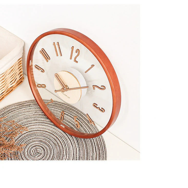 Modern Fusion: Wood & Acrylic Silent Wall Clock (12")