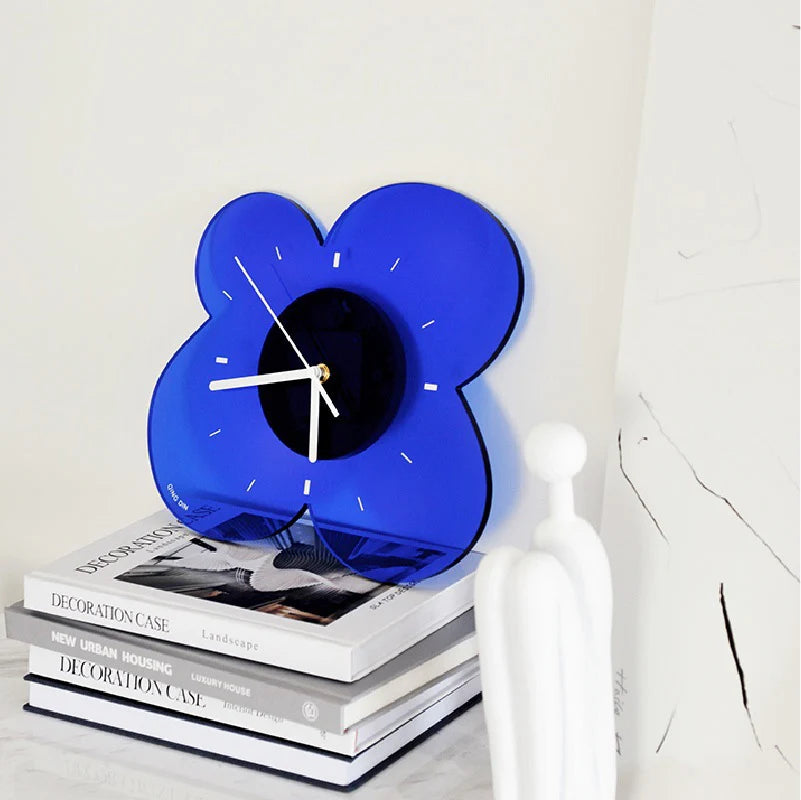 Blooming Elegance Silent Acrylic Wall Clock — 11.8" × 11.8" × 2" (Acrylic)