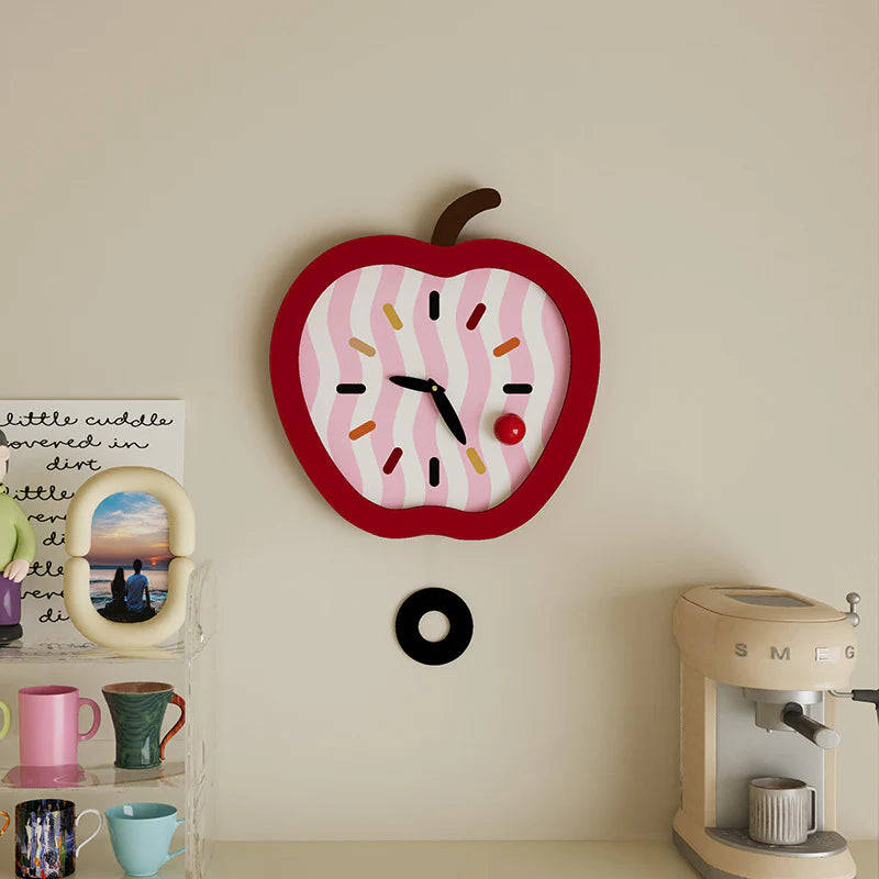 Apple-icious Silent Kids Wall Clock — 14.6" (MDF)
