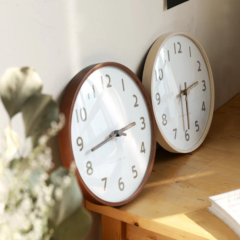 Serene Harmony: Natural Wood Nordic Silent Wall Clock (12")