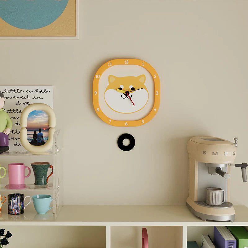 Woof Time — Silent Pendulum Clock for Kids (Dog Design) 30cm