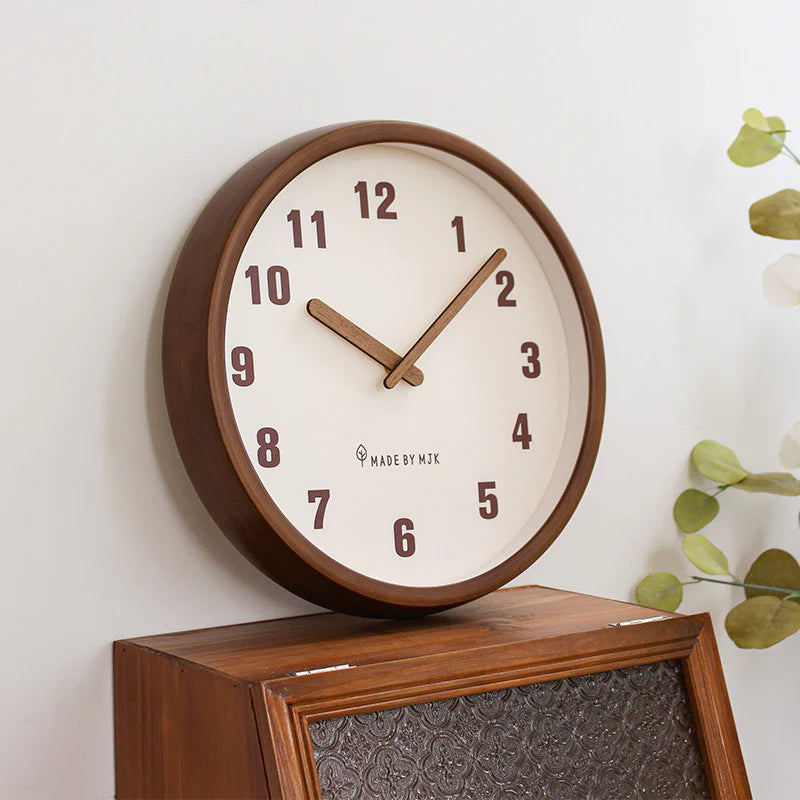Nordic Whisper: Natural Wood Silent Wall Clock (12")