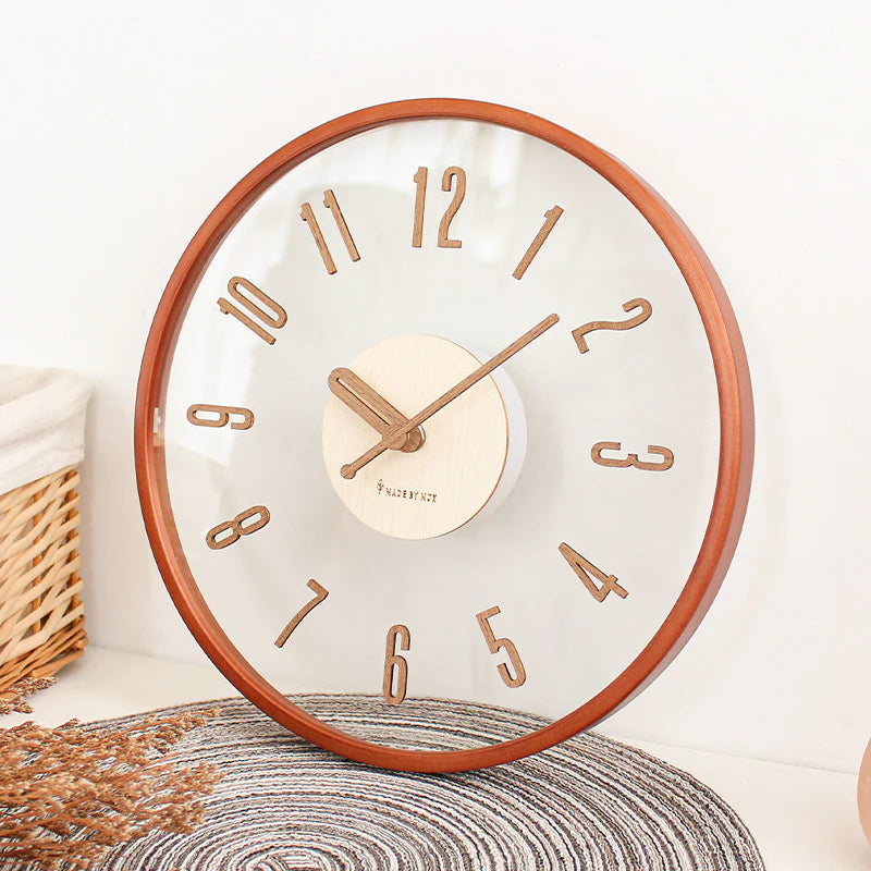 Modern Fusion: Wood & Acrylic Silent Wall Clock (12")