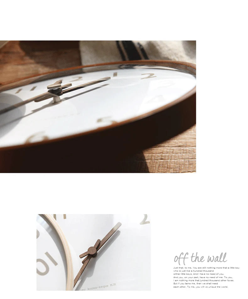 Serene Harmony: Natural Wood Nordic Silent Wall Clock (12")