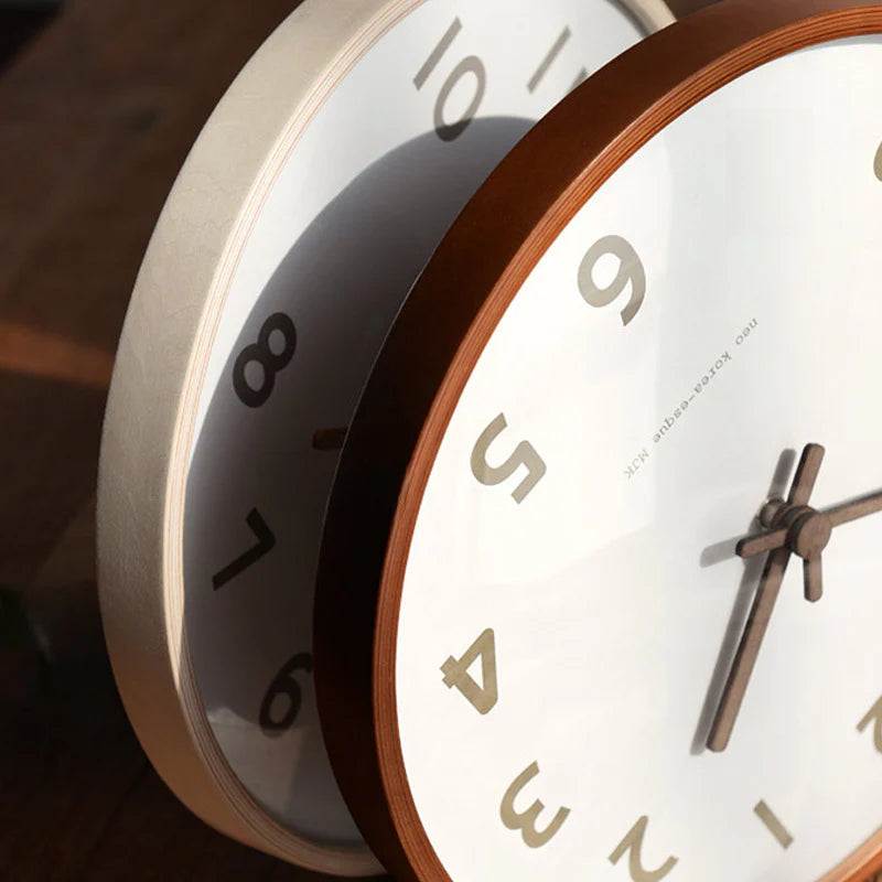 Serene Harmony: Natural Wood Nordic Silent Wall Clock (12")