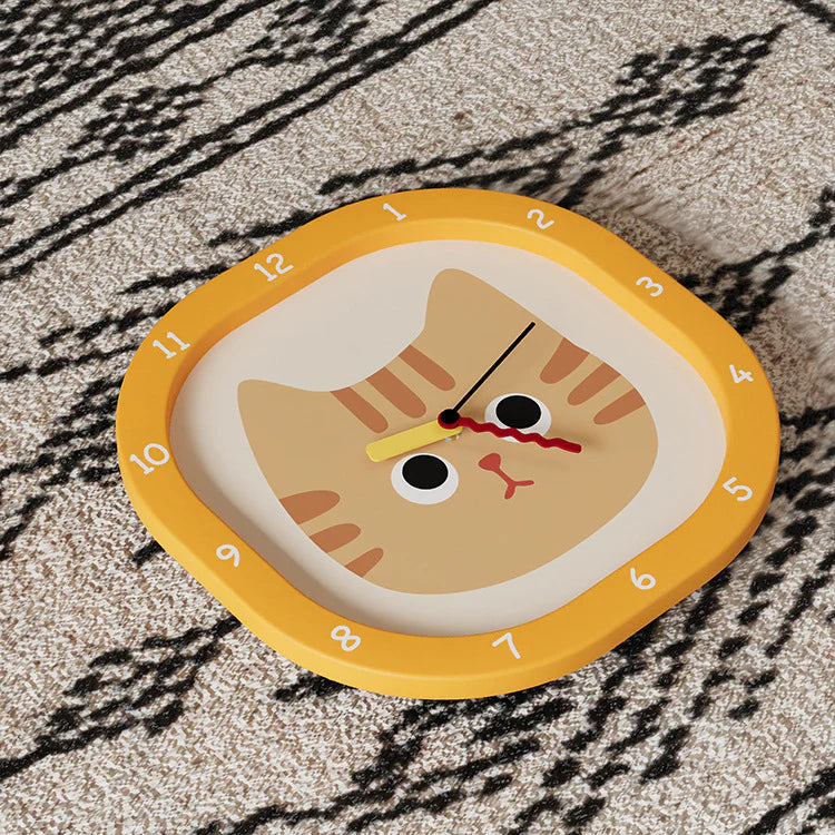 Purrfect Time — Silent Pendulum Clock for Kids (Cat Design) 30cm