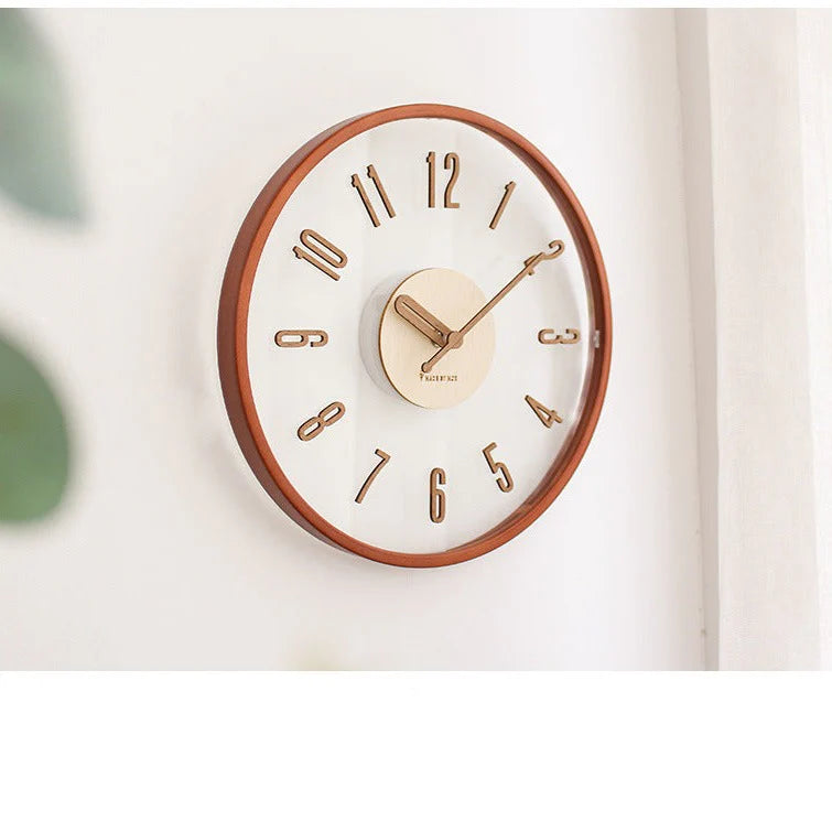 Modern Fusion: Wood & Acrylic Silent Wall Clock (12")