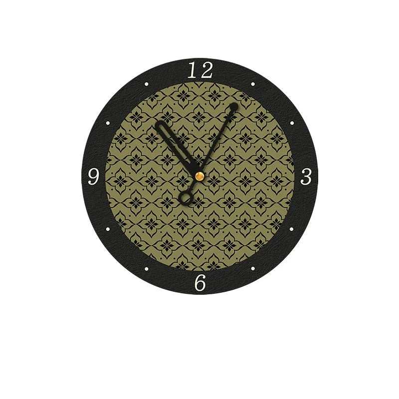 Art Deco Floral Silent Wall Clock — 12" Canvas Print