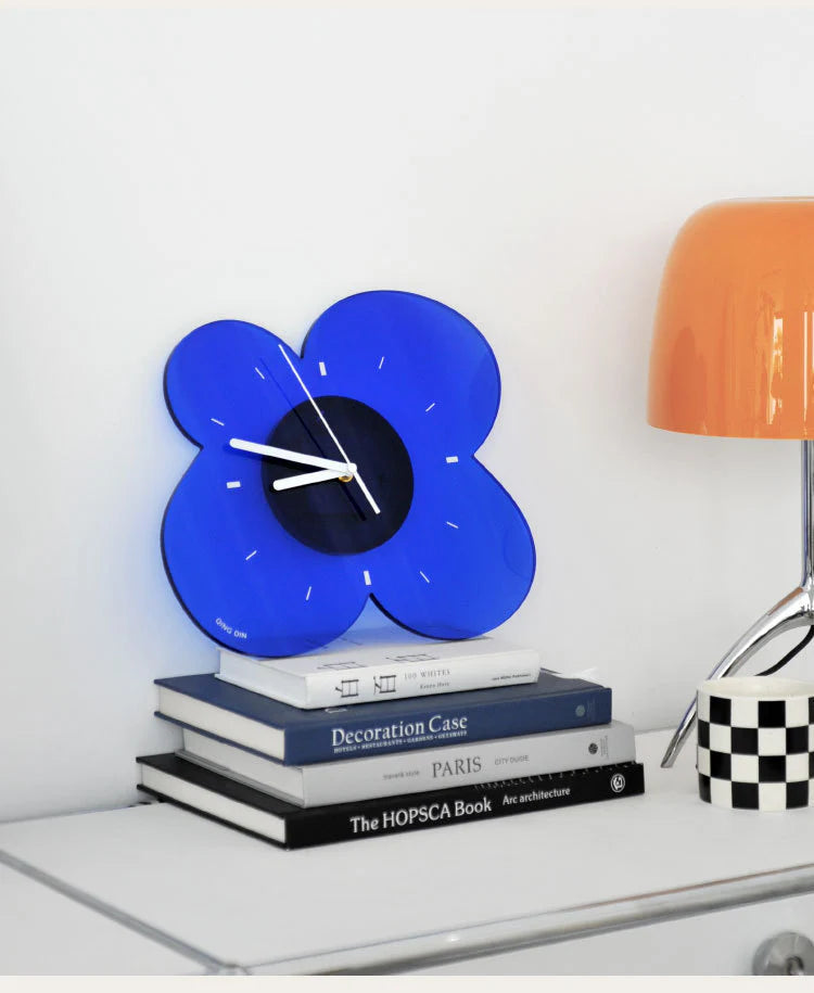 Blooming Elegance Silent Acrylic Wall Clock — 11.8" × 11.8" × 2" (Acrylic)