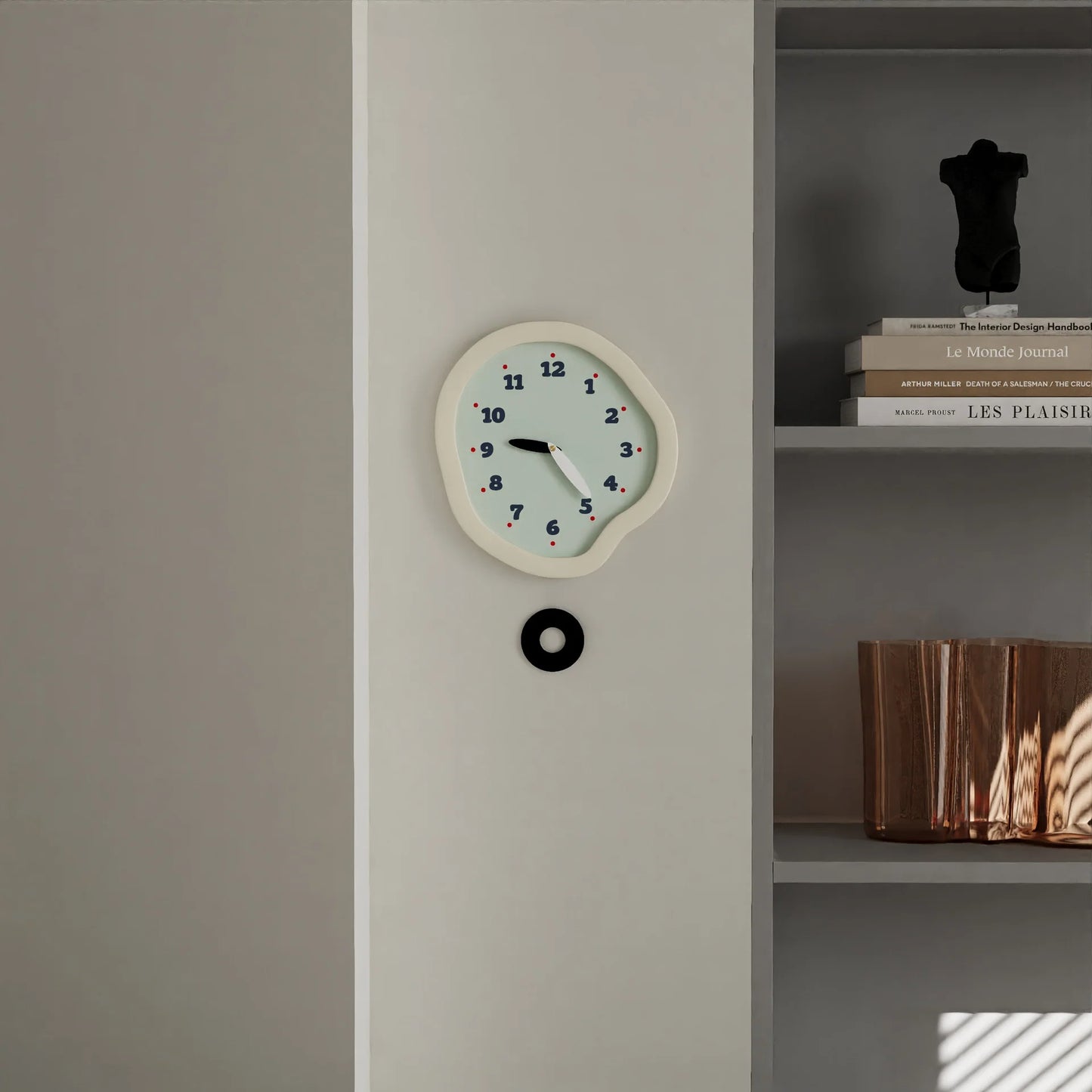 Silent Flow — Modern Acrylic Pendulum Wall Clock (28×30 cm)