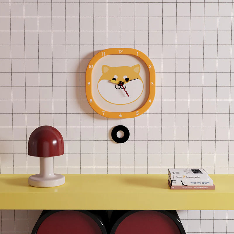 Woof Time — Silent Pendulum Clock for Kids (Dog Design) 30cm