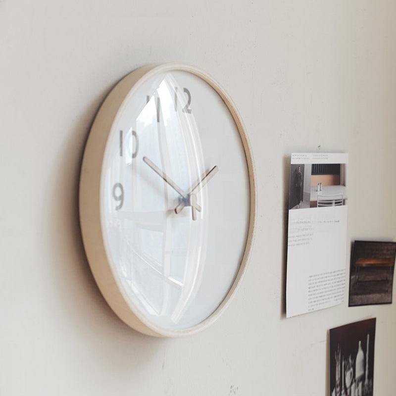 Serene Harmony: Natural Wood Nordic Silent Wall Clock (12")
