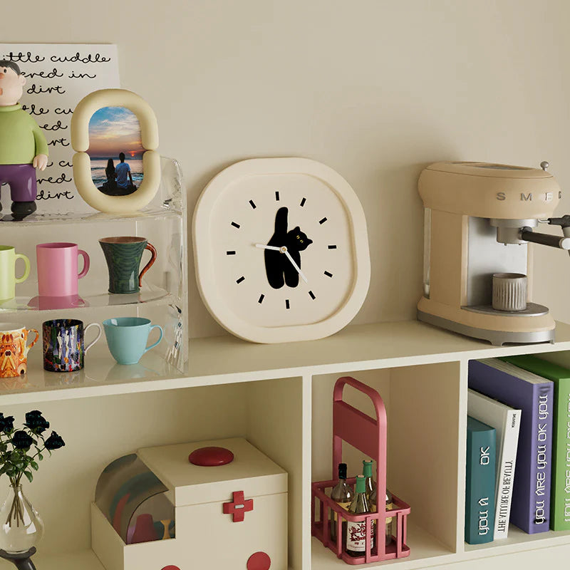 Black Cat Kids Silent Pendulum Clock — 11.8"