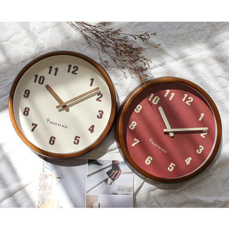 Nordic Whisper: Natural Wood Silent Wall Clock (12")
