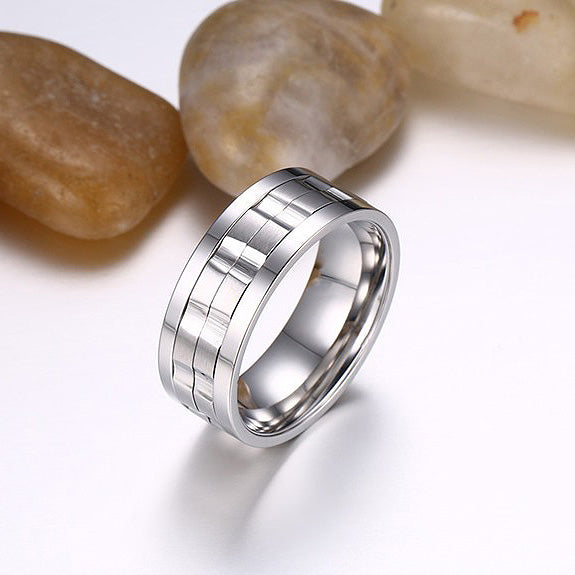 Personalized Fidget Spin Ring for Him 9mm
