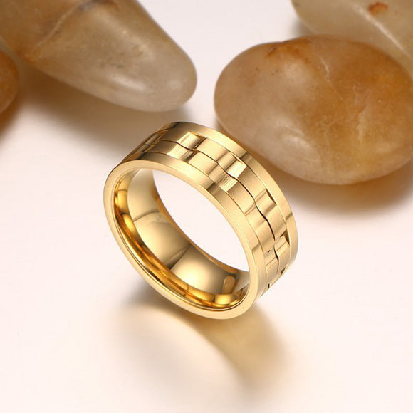 Personalized Fidget Spin Ring for Him 9mm