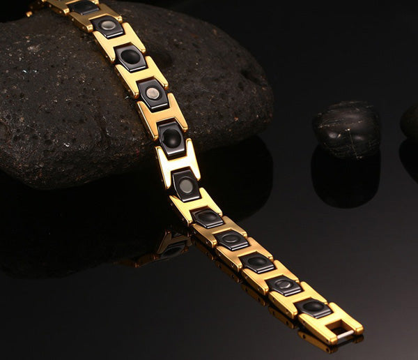 Personalized Mens Magnetic Bracelet Ceramic Stainless Steel