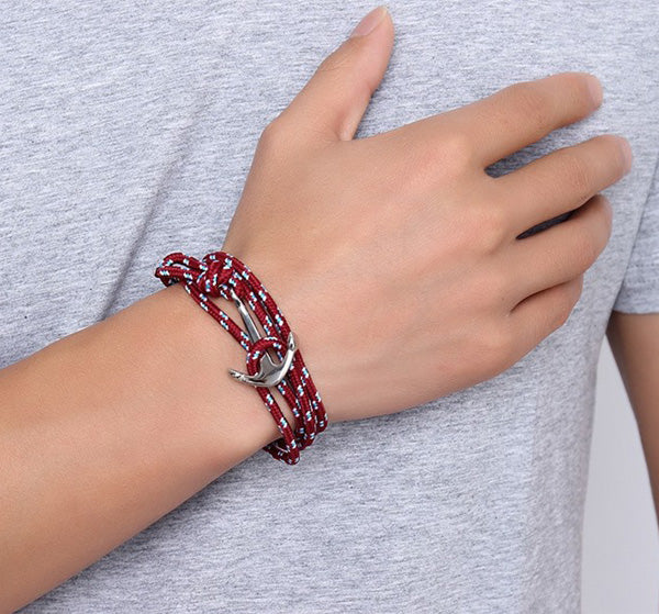 Personalized Anchor Wrap Bracelet for Boyfriend