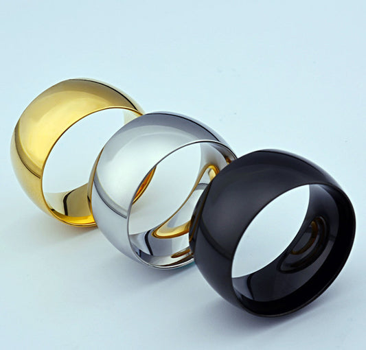 Custom Mens Wedding Band Black Silver Gold 11.5mm
