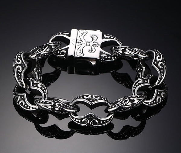 Iris Mens Bracelet Stainless Steel Black