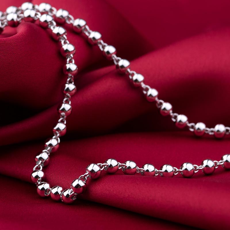 Gullei™ Mens Ball Chain Necklace Sterling Silver