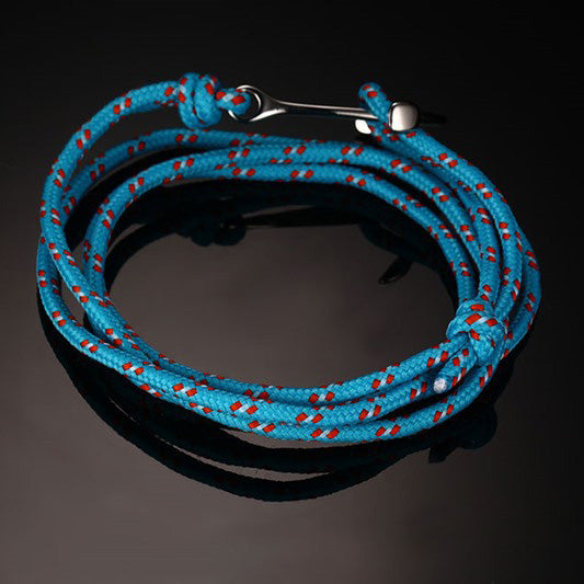 Anchor Engravable Mens Wrap Bracelet Stainless Steel