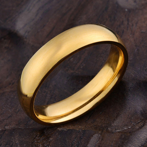 Customized Mens Wedding Band 5mm Gold Plated Titanium