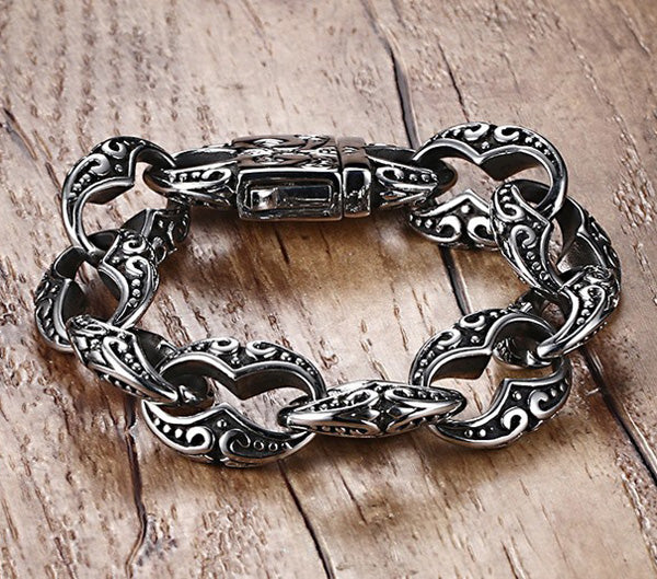 Iris Mens Bracelet Stainless Steel Black