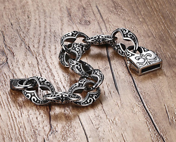 Iris Mens Bracelet Stainless Steel Black