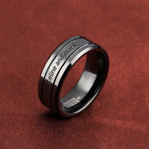 Custom Tungsten Mens Ring Christmas Gift 8mm