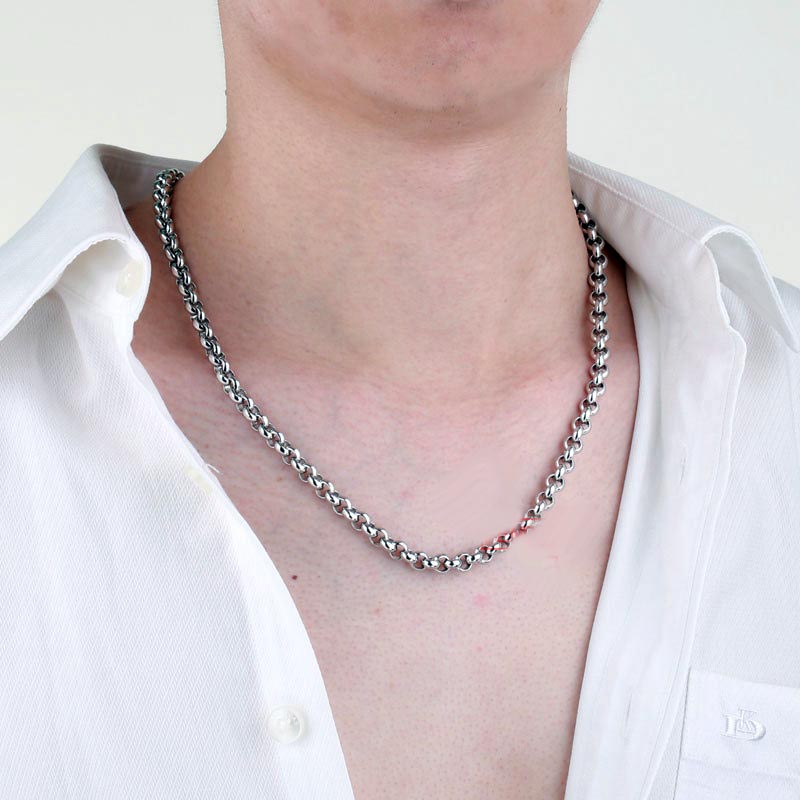 Mens Rolo Belcher Chain Sterling Silver