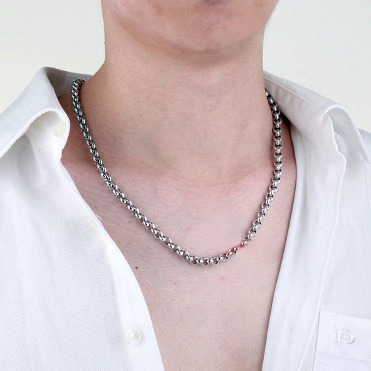 Mens Rolo Belcher Chain Sterling Silver