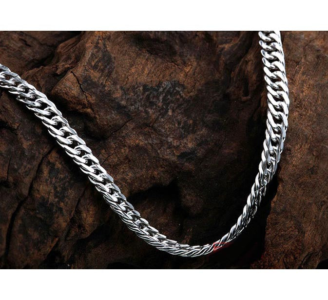 Mens Cuban Curb Chain Sterling Silver