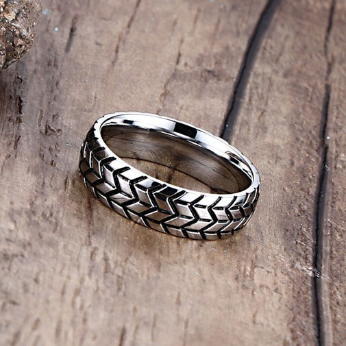 Customized Tire Shaped Guys Ring 6mm