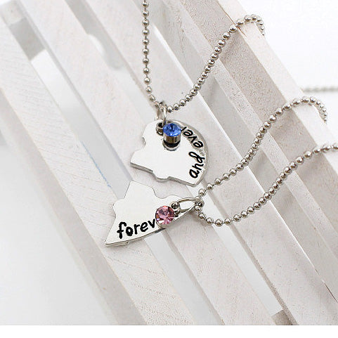 4 Piece BFF Puzzle Pendant Necklace Set