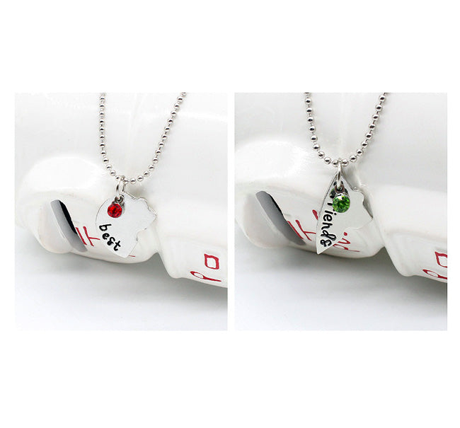 4 Piece BFF Puzzle Pendant Necklace Set