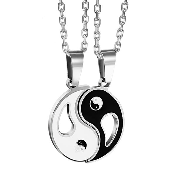 Matching His Hers Promise Engraved Necklaces Set