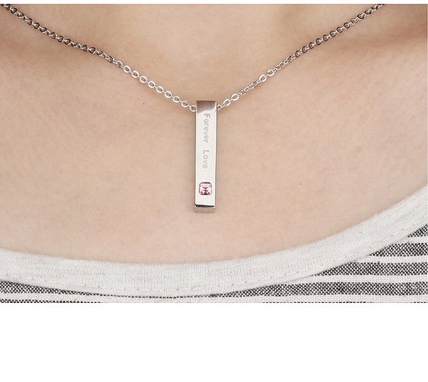 Forever Love Engraved Couple Necklaces Promise Gift