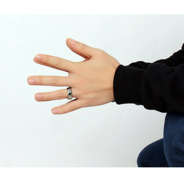 Custom Engraved Mens Promise Ring Tungsten