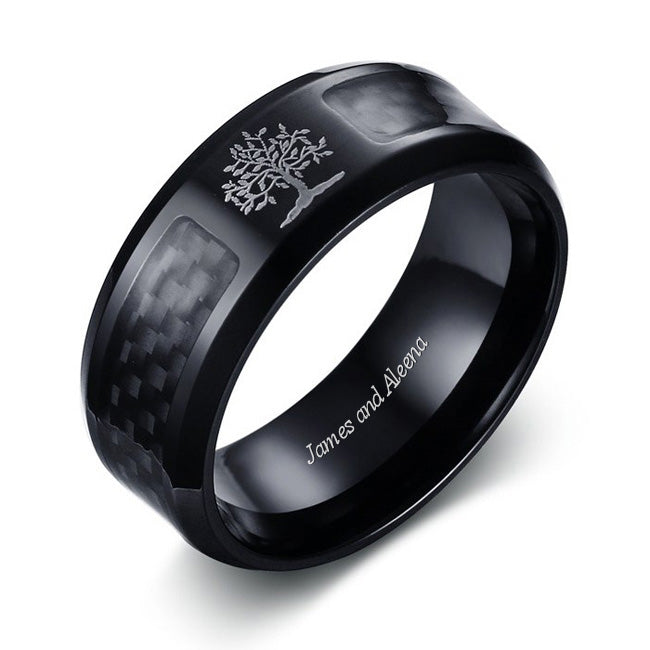 Custom Name Guys Wedding Band 8mm