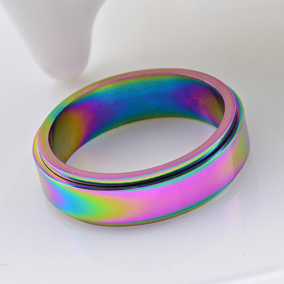 Personalized Mens Spinner Fidget Promise Ring 8mm