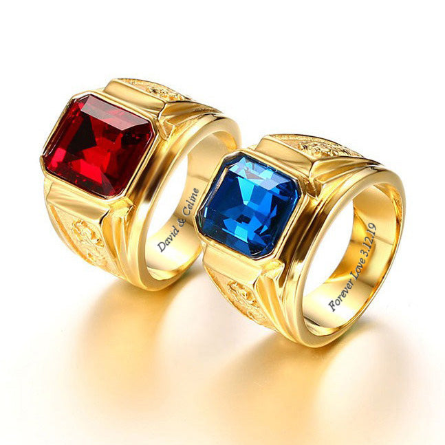 Engraved Mens Ring Birthday Gift for Husband 16mm